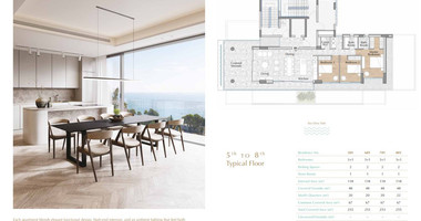 Luxury Sea-View Three Bedroom whole floor Apartment with en-suite staff room for sale in Prestigious Amathounta Area