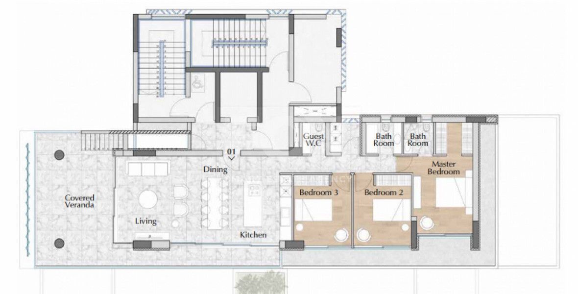 Modern Three Bedroom Penthouse with en-suite staff room and private roof garden for sale in Amathounta