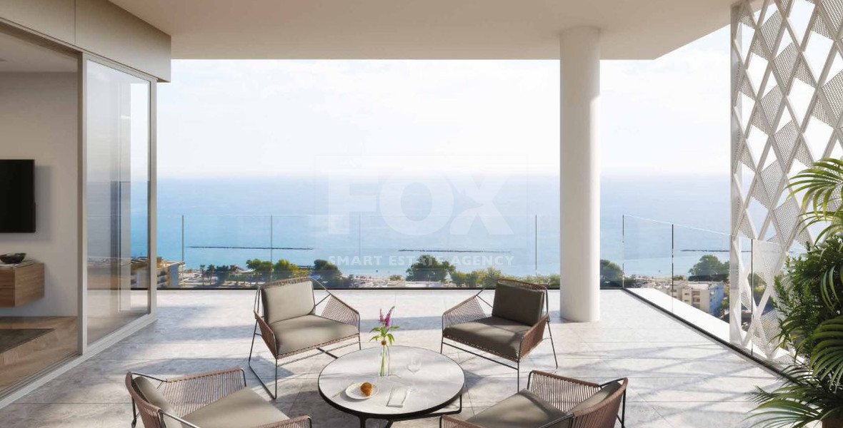 Luxury Sea-View Penthouse with Roof Garden and En-Suite Staff Room for Sale in Amathounta, Limassol