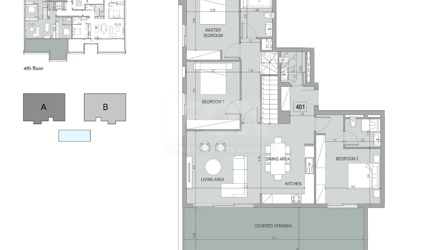 Top floor 3 Bed Apartment For Sale In Potamos Germasogeia Limassol Cyprus