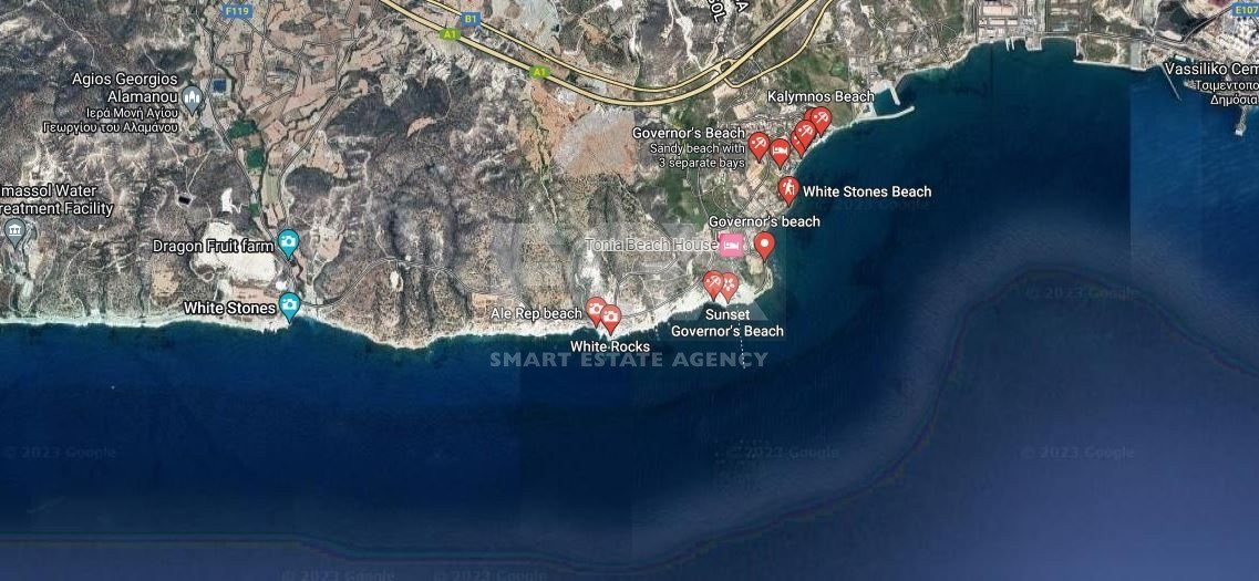 Sea front land for sale in Pentakomo Governor's Beach