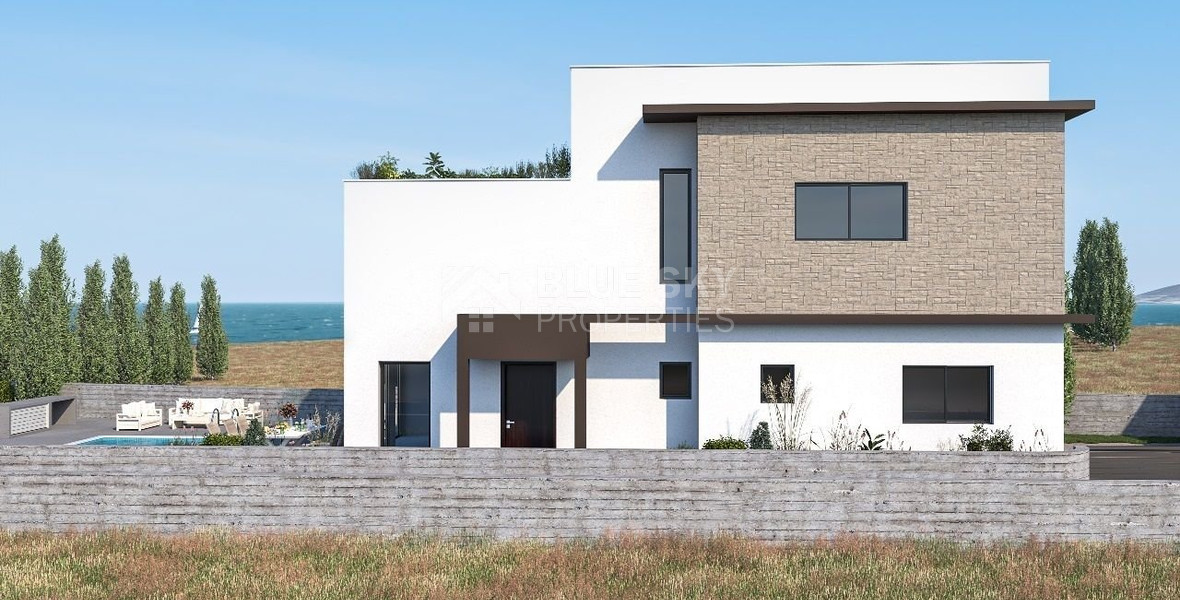 Seafront 4- bedroom villa ,just 100m from the beach, in Pomos Village