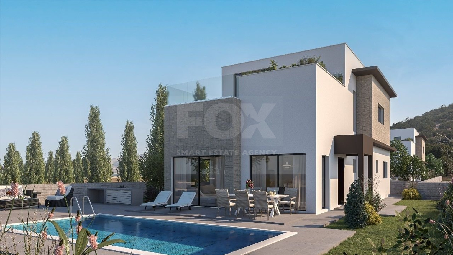 Seafront four bedroom luxury villa ,just 100m from the beach, in Pomos Village