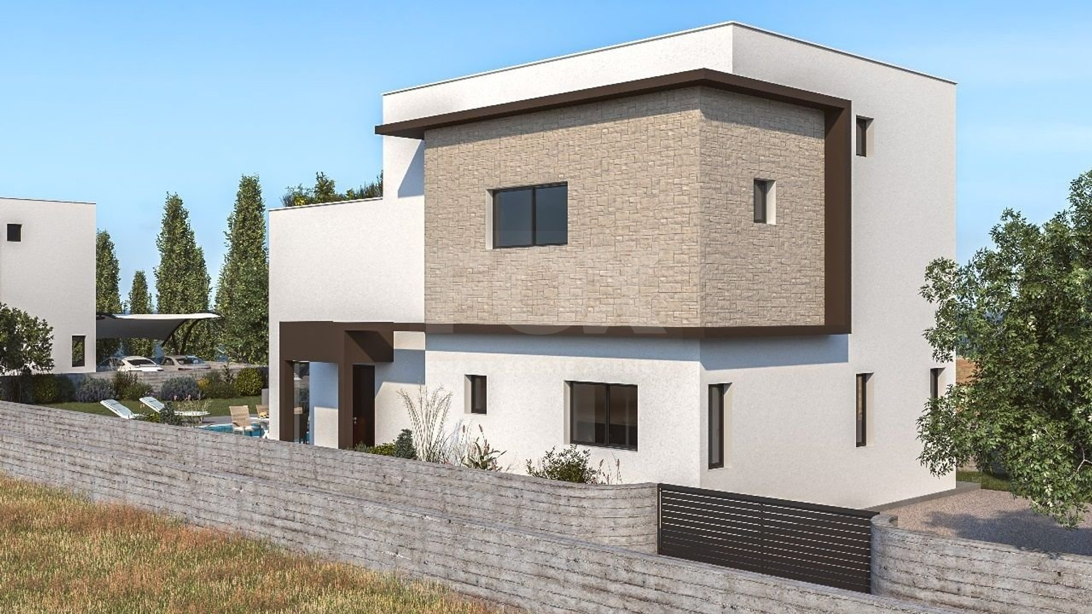 Seafront four bedroom luxury villa ,just 100m from the beach, in Pomos Village