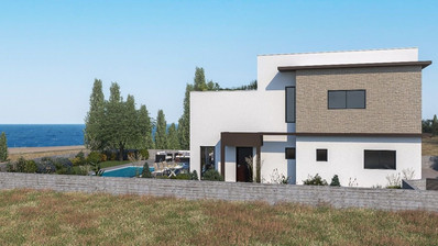 Seafront 4- bedroom villa ,just 100m from the beach, in Pomos Village