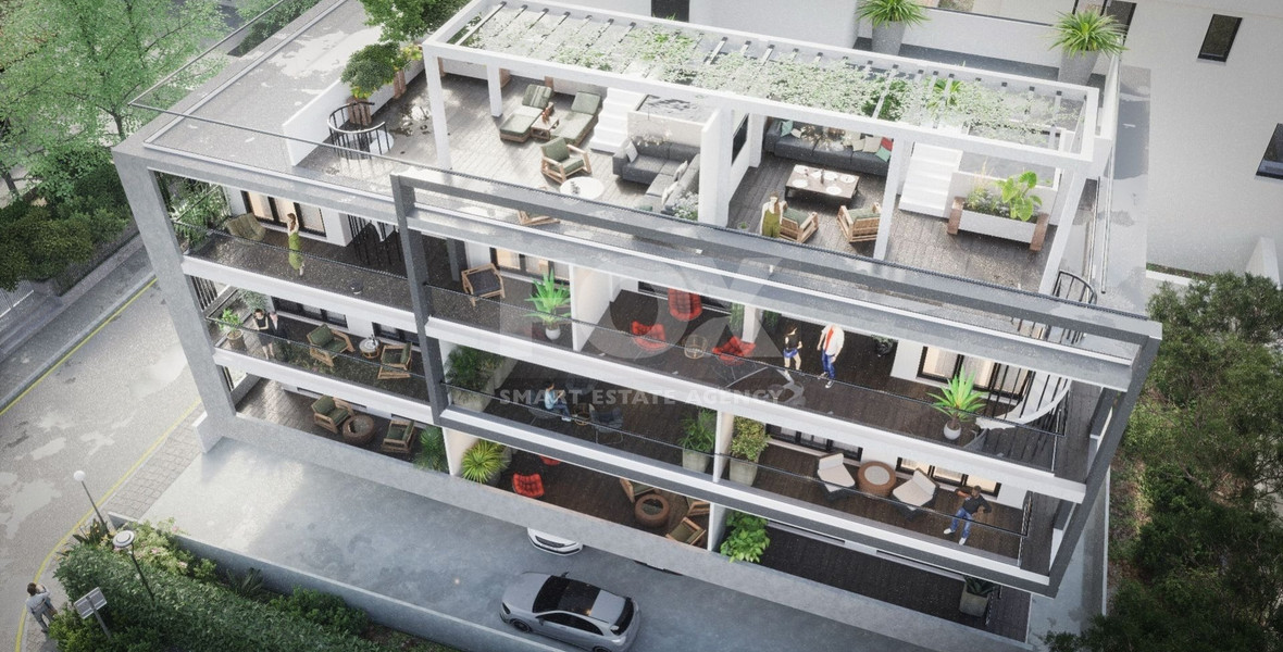 Brand New-Modern Design, Top Floor With Roof Garden Three Bedroom Apartment in Limassol Centre