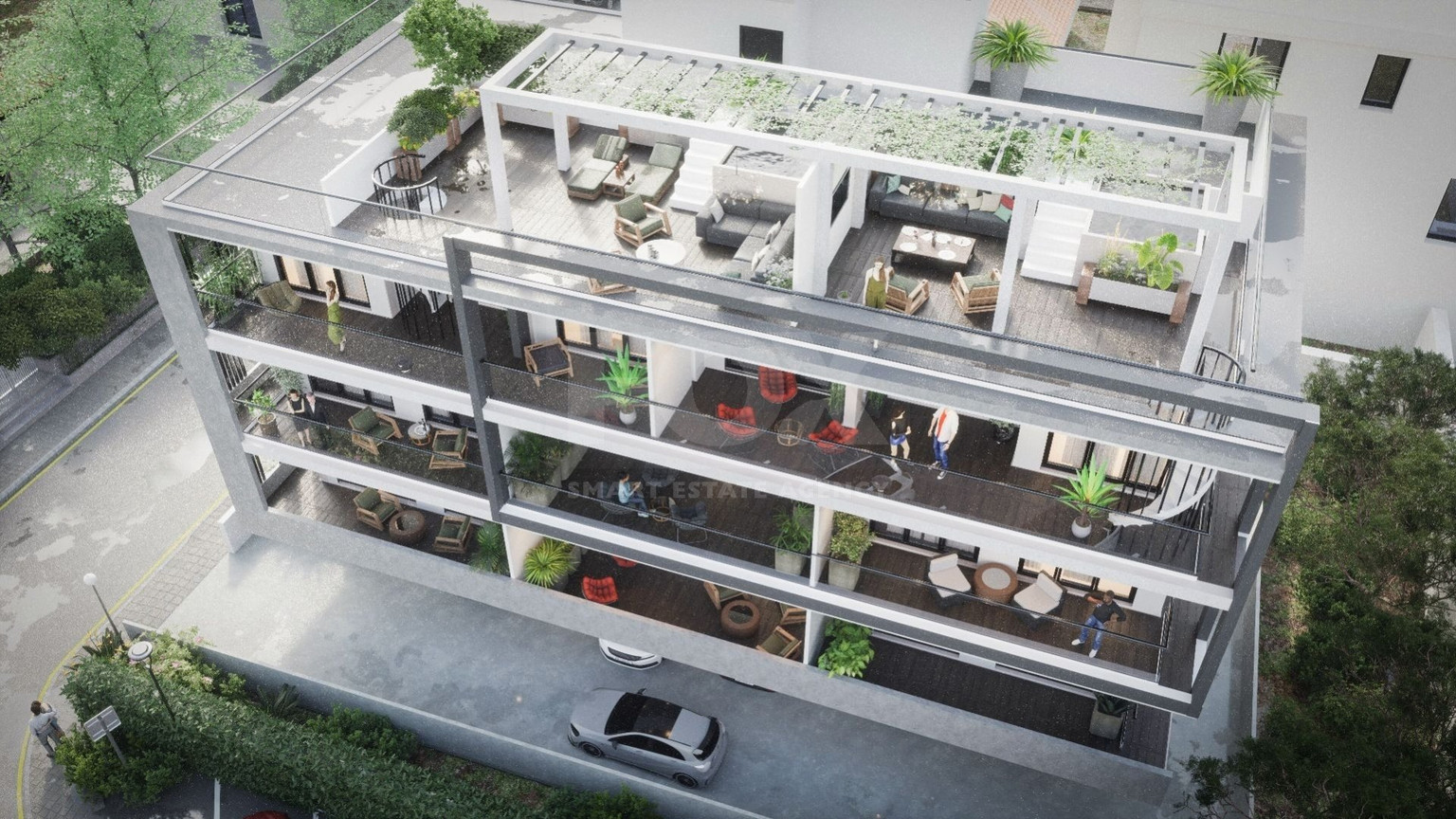 Brand New-Modern Design, Top Floor With Roof Garden Three Bedroom Apartment in Limassol Centre
