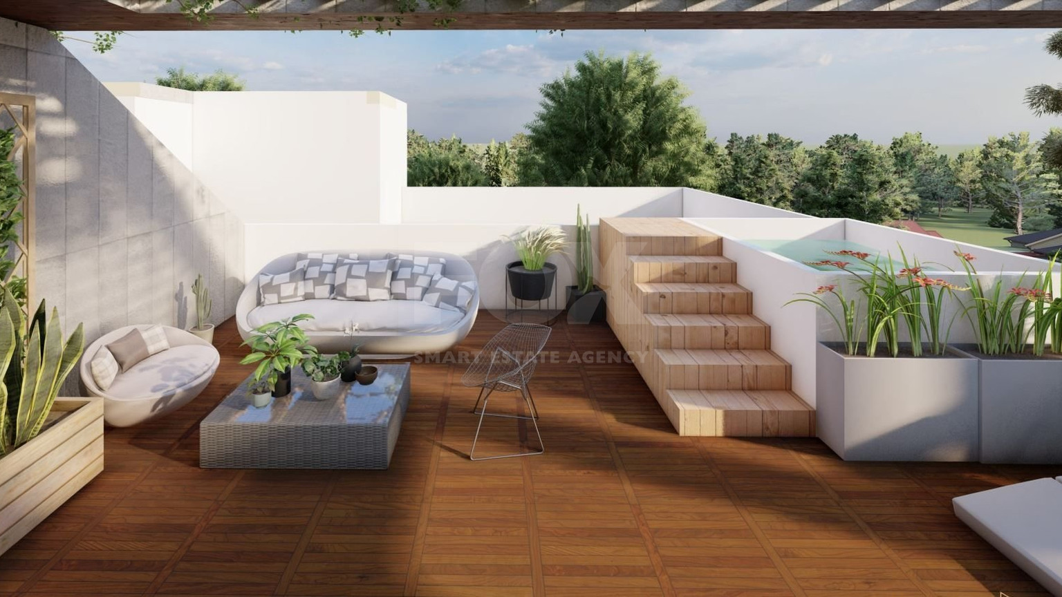 Brand New-Modern Design, Top Floor With Roof Garden Three Bedroom Apartment in Limassol Centre