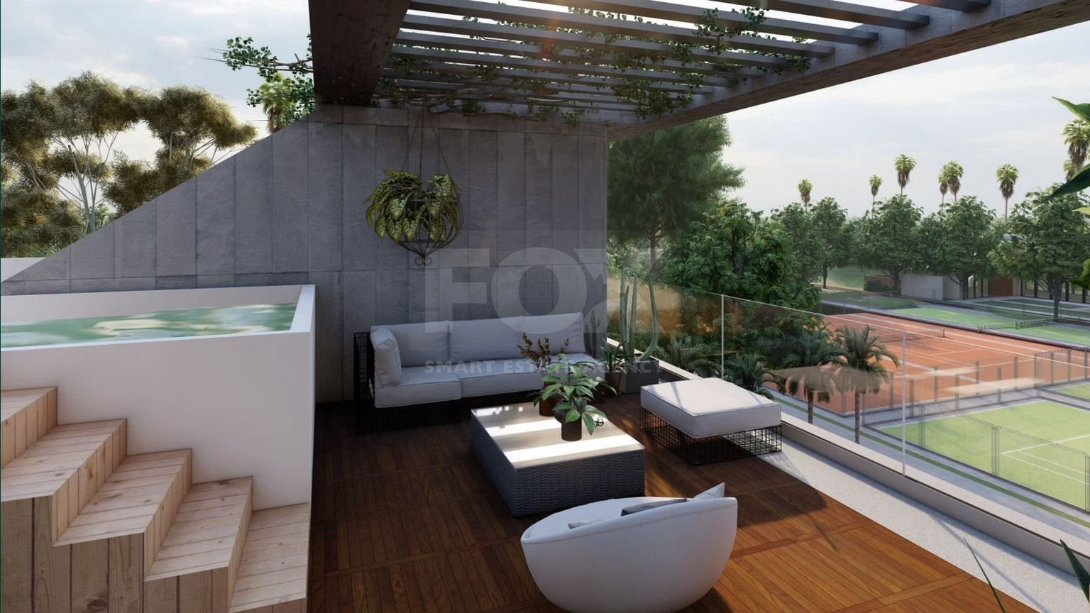 Brand New-Modern Design, Top Floor With Roof Garden Three Bedroom Apartment in Limassol Centre