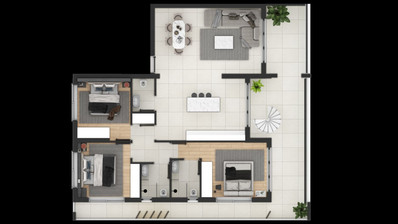 Brand New-Modern Design, Top Floor With Roof Garden Three Bedroom Apartment in Limassol Centre