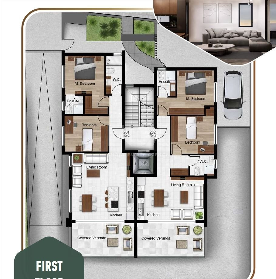 Spacious-Modern Design Ground Floor Two Bedroom Apartment
