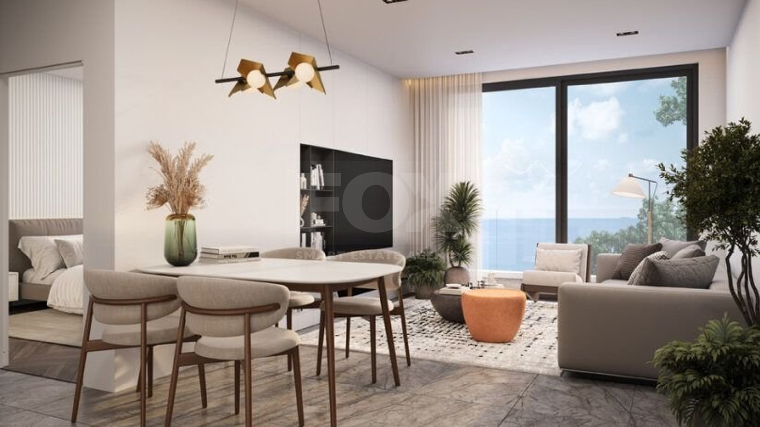 A stunning one bedroom apartment with see view in Geroskipou