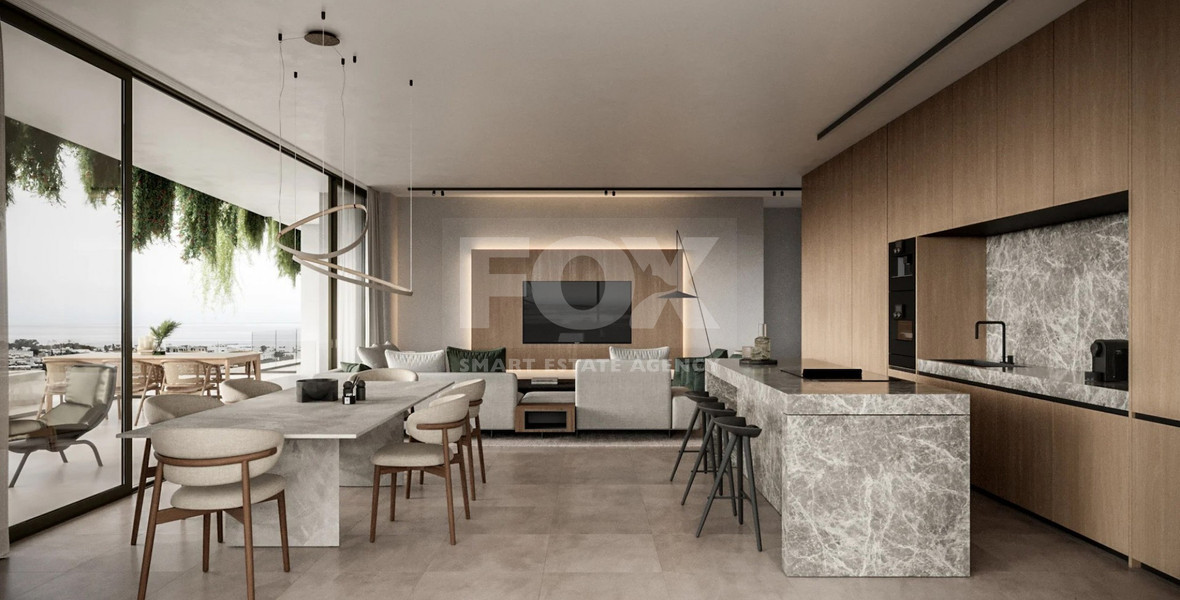 Three bedroom deluxe apartment on the fifth floor of a luxury complex in Kato Paphos for sale