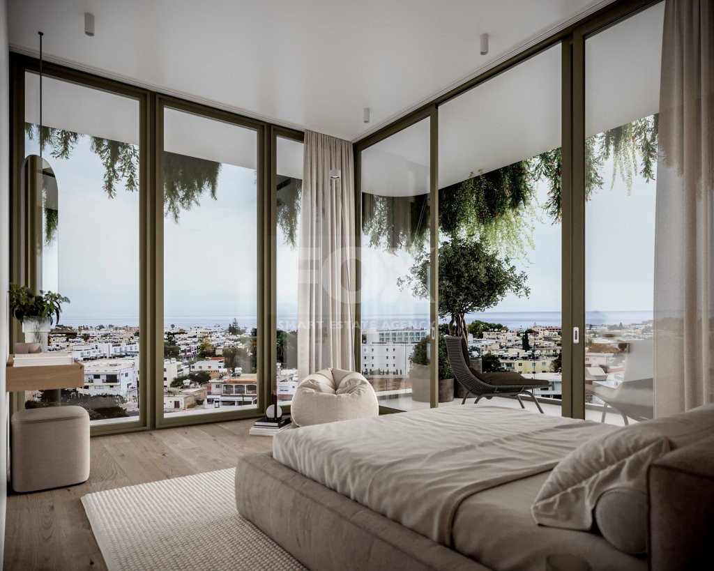 Three bedroom deluxe apartment on the fifth floor of a luxury complex in Kato Paphos for sale