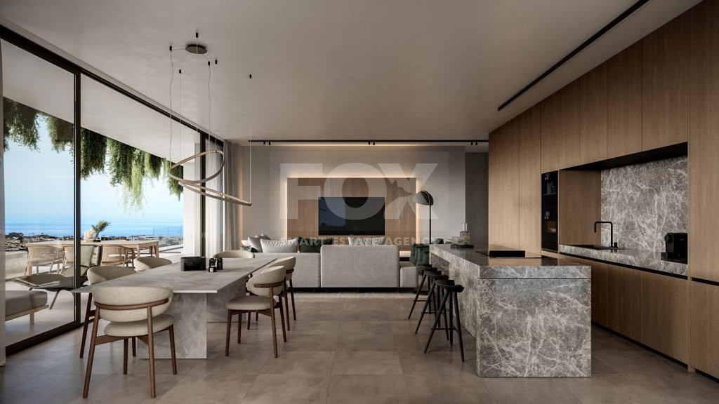 Three bedroom deluxe apartment on the fifth floor of a luxury complex in Kato Paphos for sale