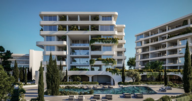 Three bedroom deluxe apartment on the fifth floor of a luxury complex in Kato Paphos for sale