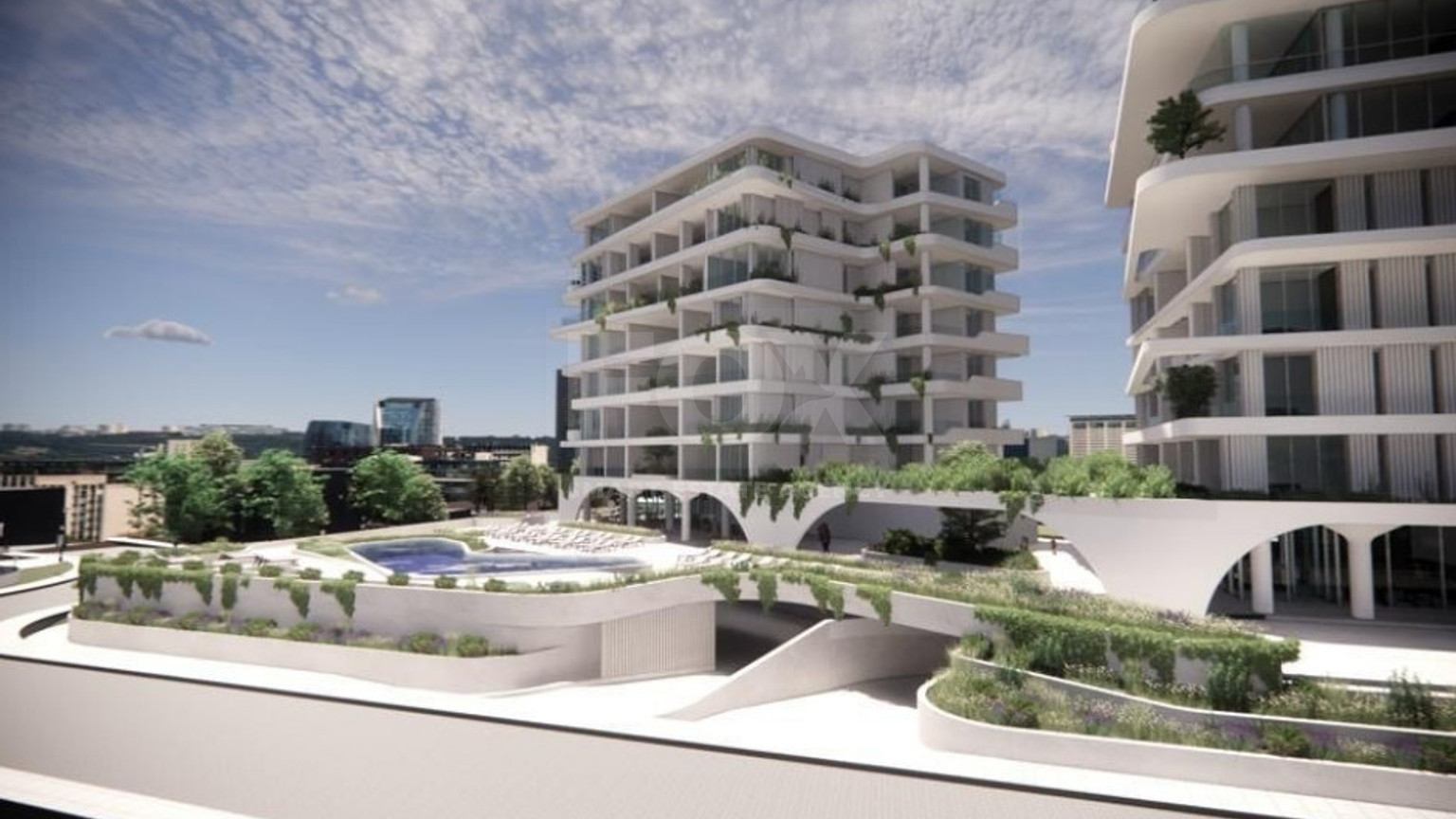 Two bedroom apartment on the sixth floor in a privileged area in Kato Paphos for sale.