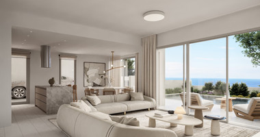 Two bedroom luxury villa with sea view in Peyia village for sale