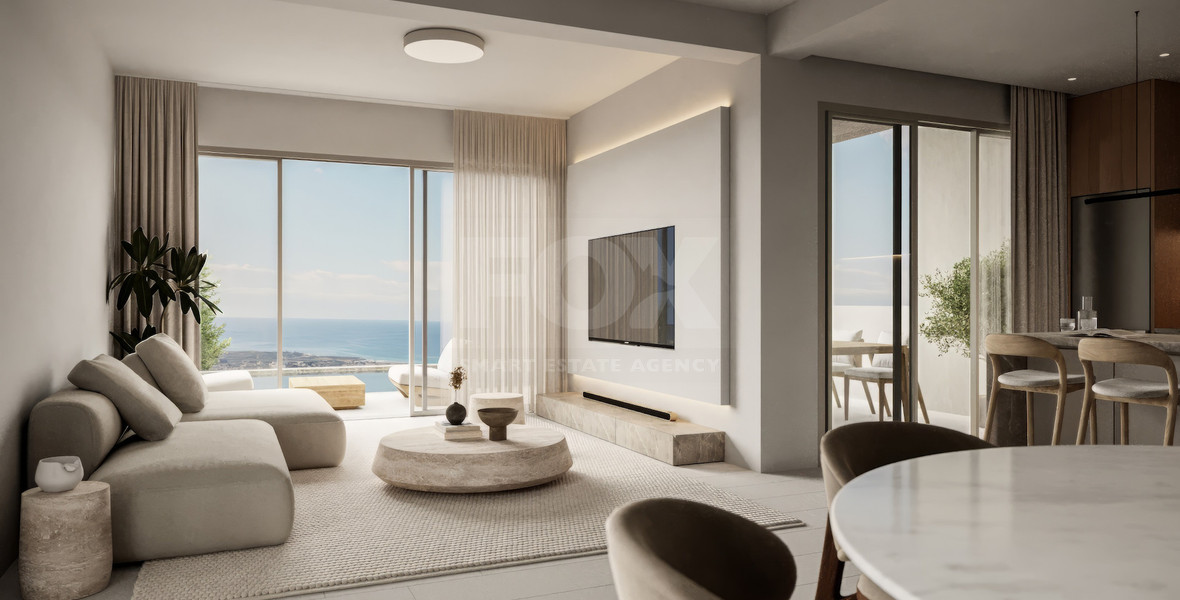 Two bedroom luxury villa with sea view in Peyia village for sale