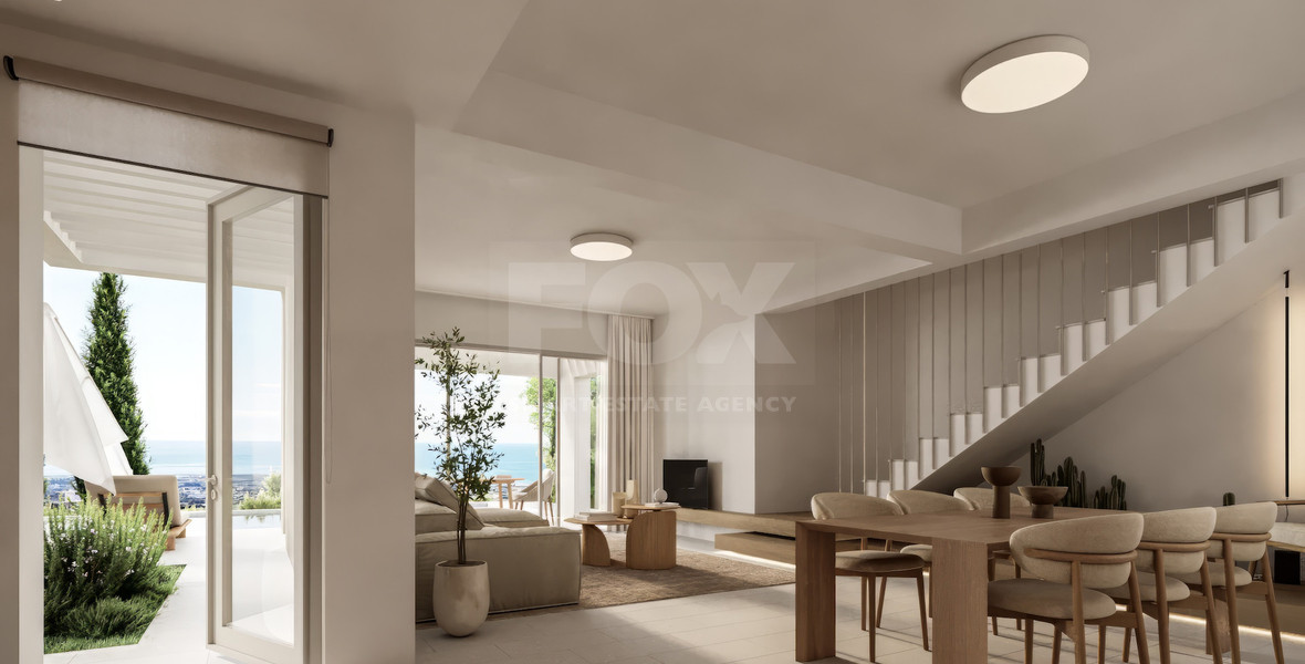 Two bedroom luxury villa with sea view in Peyia village for sale