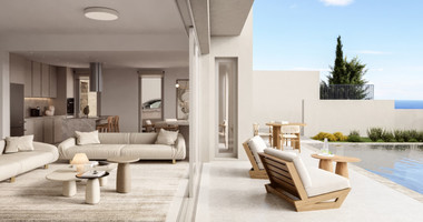 Two bedroom luxury villa with sea view in Peyia village for sale