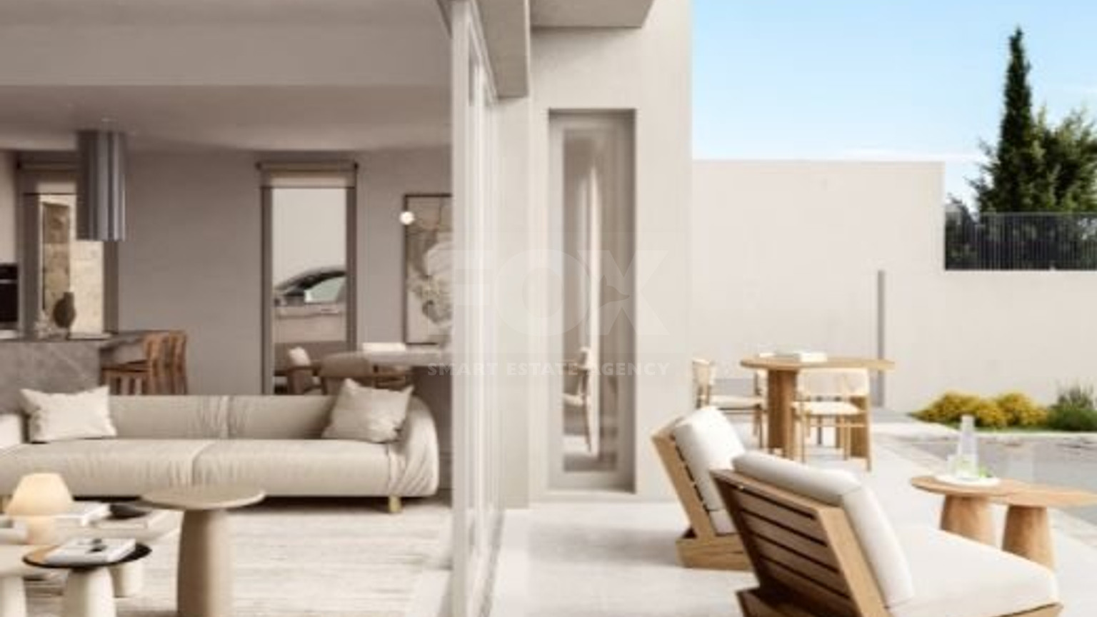 Two bedroom luxury villa with sea view in Peyia village for sale