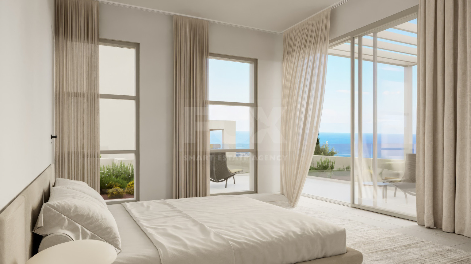 Two bedroom luxury villa with sea view in Peyia village for sale
