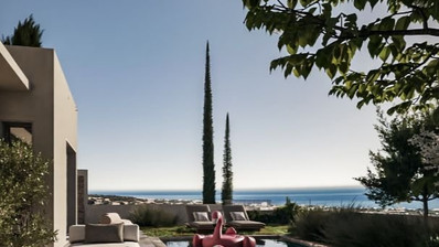 Two bedroom luxury villa with sea view in Peyia village for sale