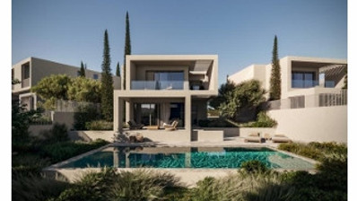 Two bedroom luxury villa with sea view in Peyia village for sale