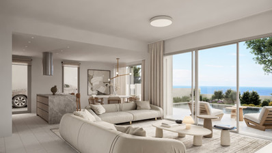 Two bedroom luxury villa with sea view in Peyia village for sale