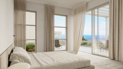 Two bedroom luxury villa with sea view in Peyia village for sale