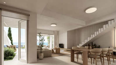 Two bedroom luxury villa with sea view in Peyia village for sale