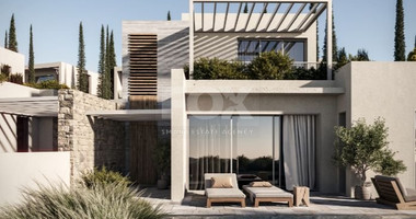 Three bedroom villa with sea view in Peyia village .