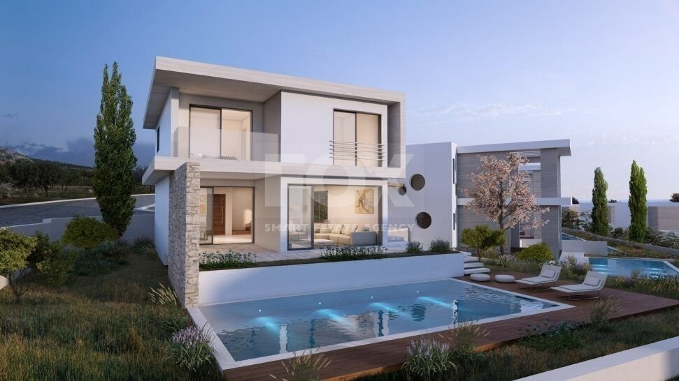 For sale , two bedroom villa with sea view in a privileged area in Pegeia