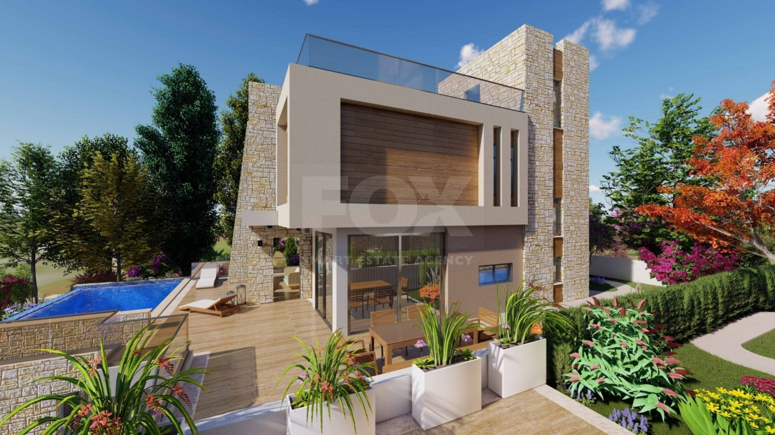 Four bedroom luxury villa with an extra bedroom at basement by the sea,  in Chloraka