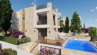 Four bedroom luxury villa with an extra bedroom at basement by the sea in Chloraka