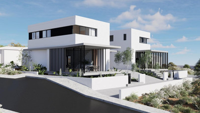 Stunning, modern design two-storey villa located in Konia, Paphos, combing tranquility, amazing view
