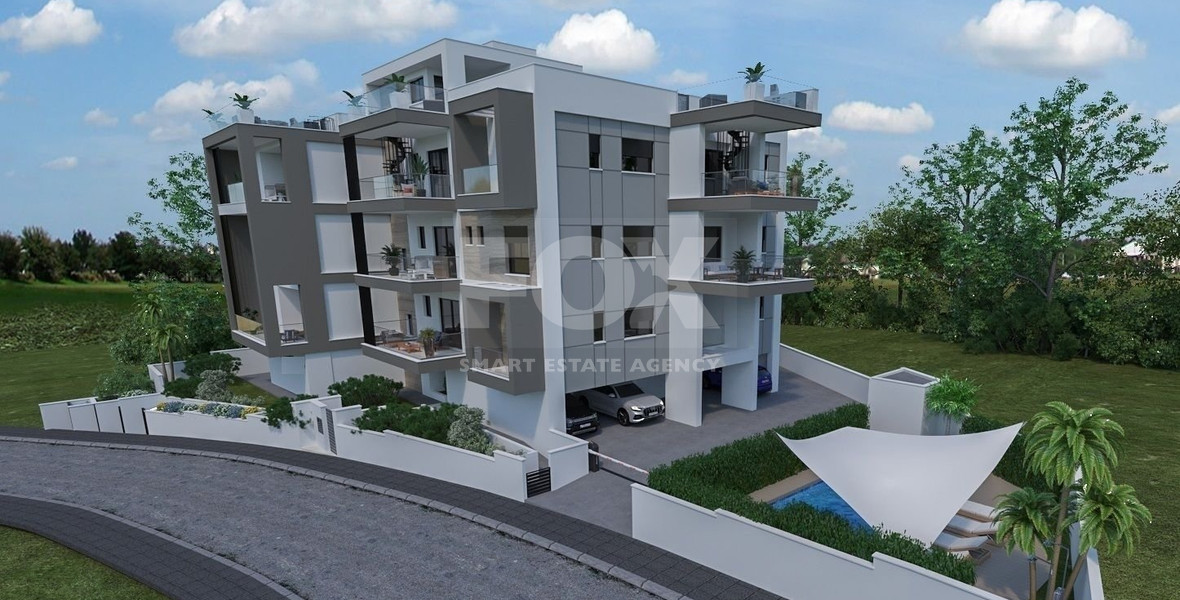 Top floor three bedroom apartment with roof garden for sale in Panthea, Limassol