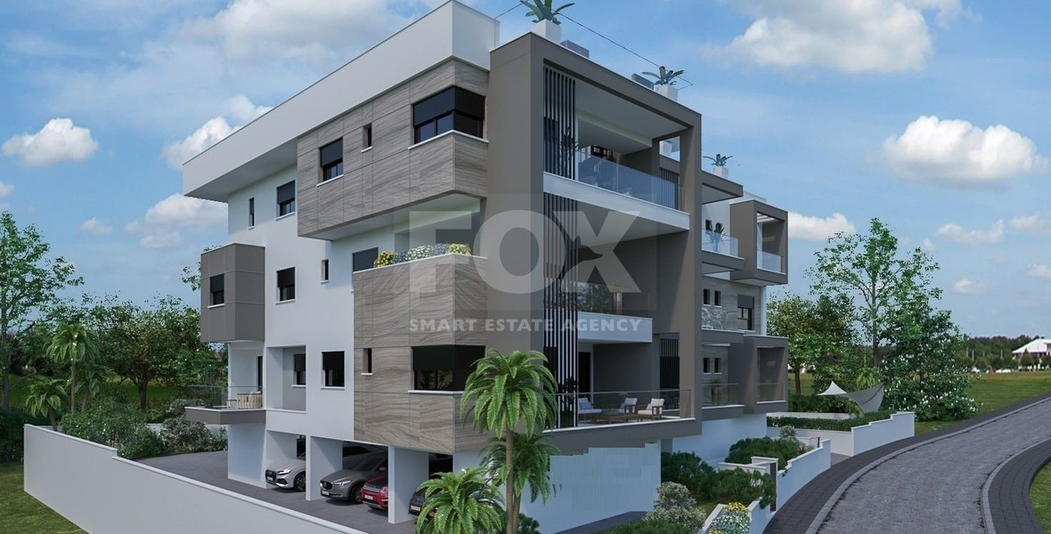 Top floor three bedroom apartment with roof garden for sale in Panthea, Limassol