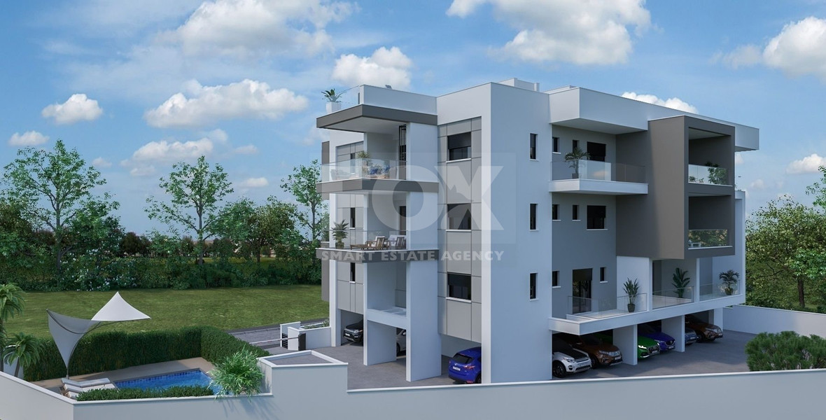 Top floor three bedroom apartment with roof garden for sale in Panthea, Limassol