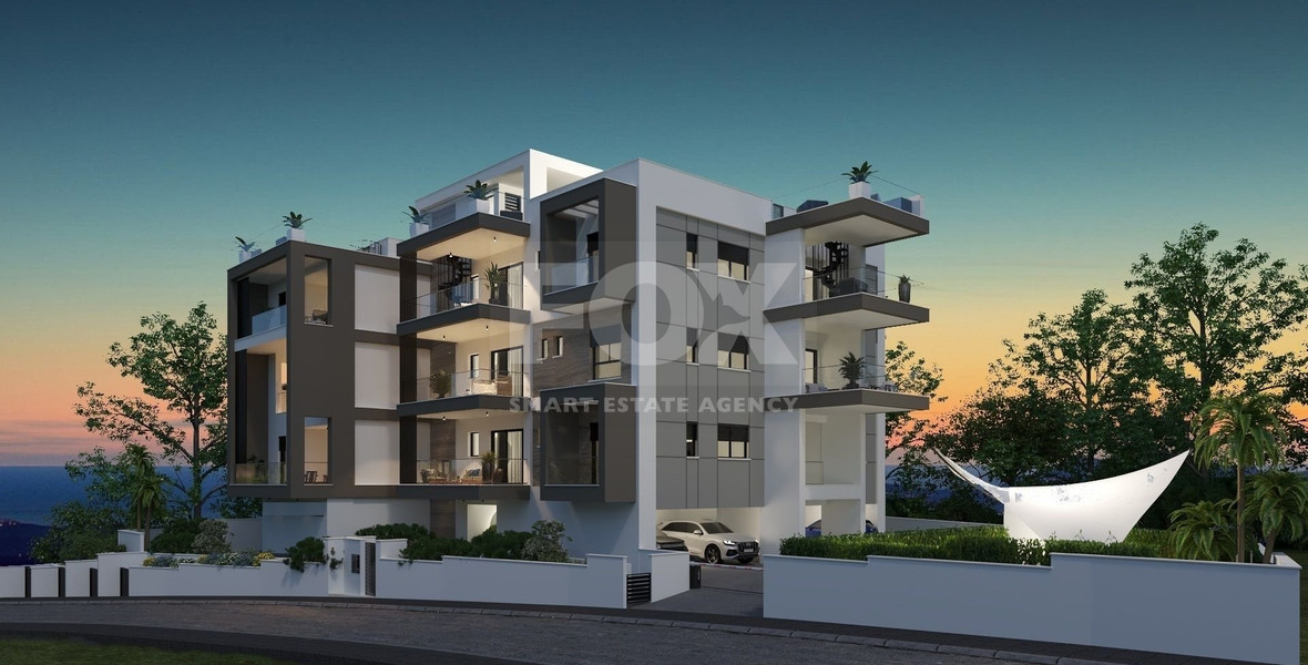 Top floor three bedroom apartment with roof garden for sale in Panthea, Limassol