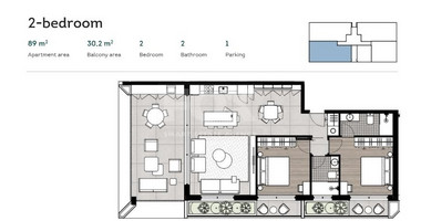 One bedroom fabulous apartment on first floor in the center of Paphos