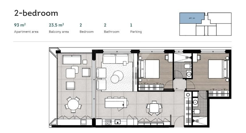 One bedroom fabulous apartment on first floor in the center of Paphos