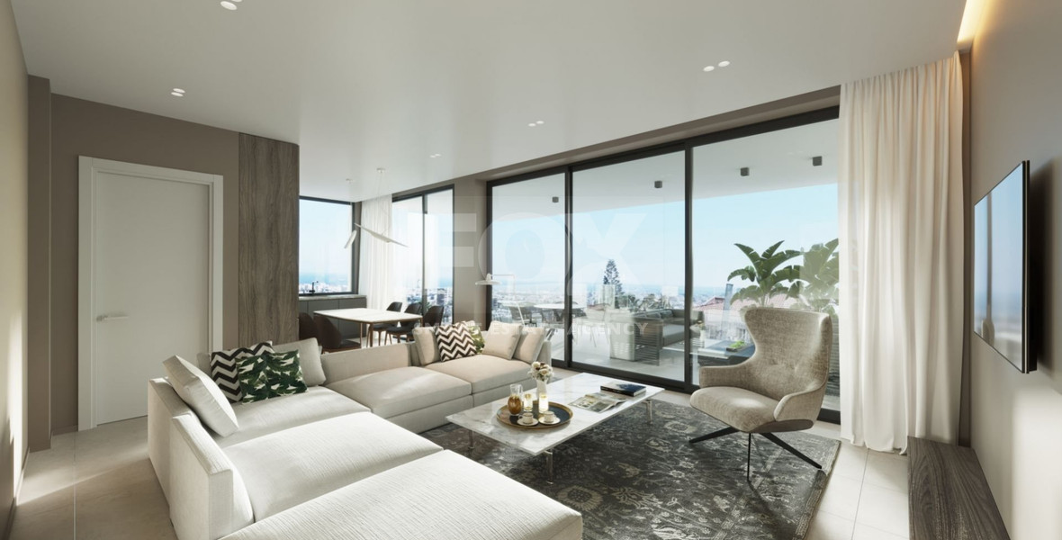 Two bedroom top floor apartment with amazing view in Agios Athanasios, Limassol