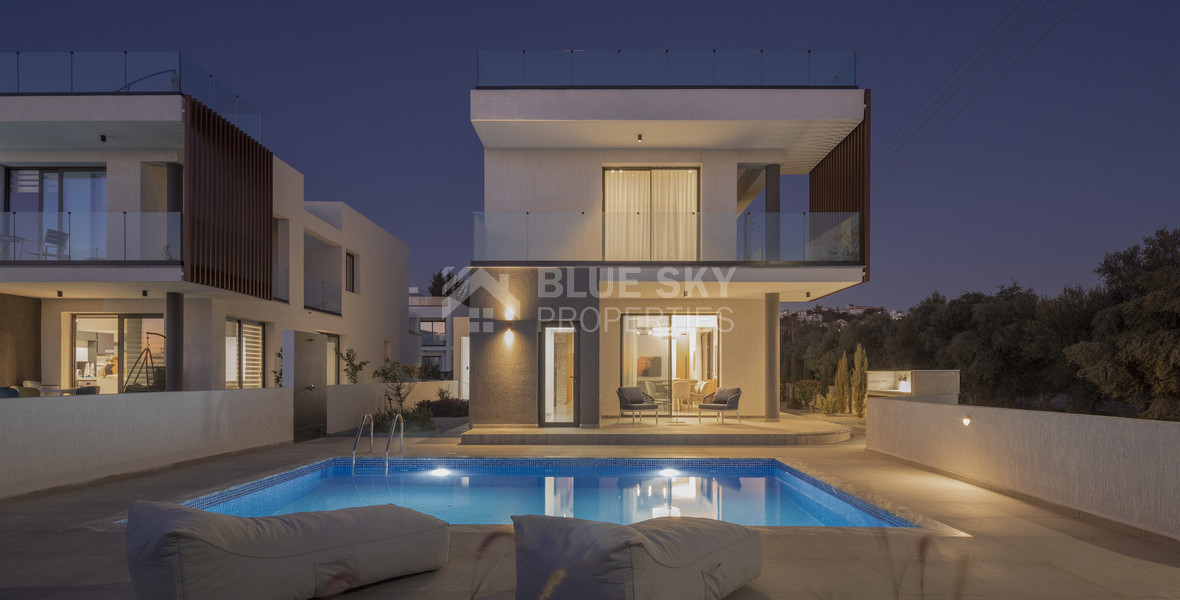 Four bedroom villa with roof garden and private swimming pool, in Paphos