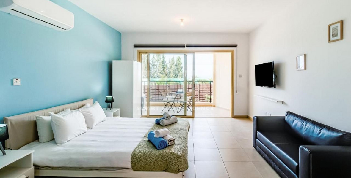 Fully furnished Studio with communal swimming pool and sea views located in Pegeia, Paphos