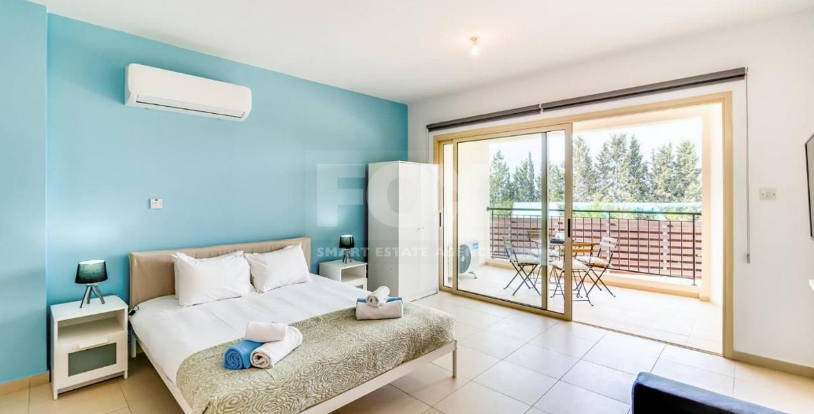 Fully furnished Studio with communal swimming pool and sea views located in Pegeia, Paphos