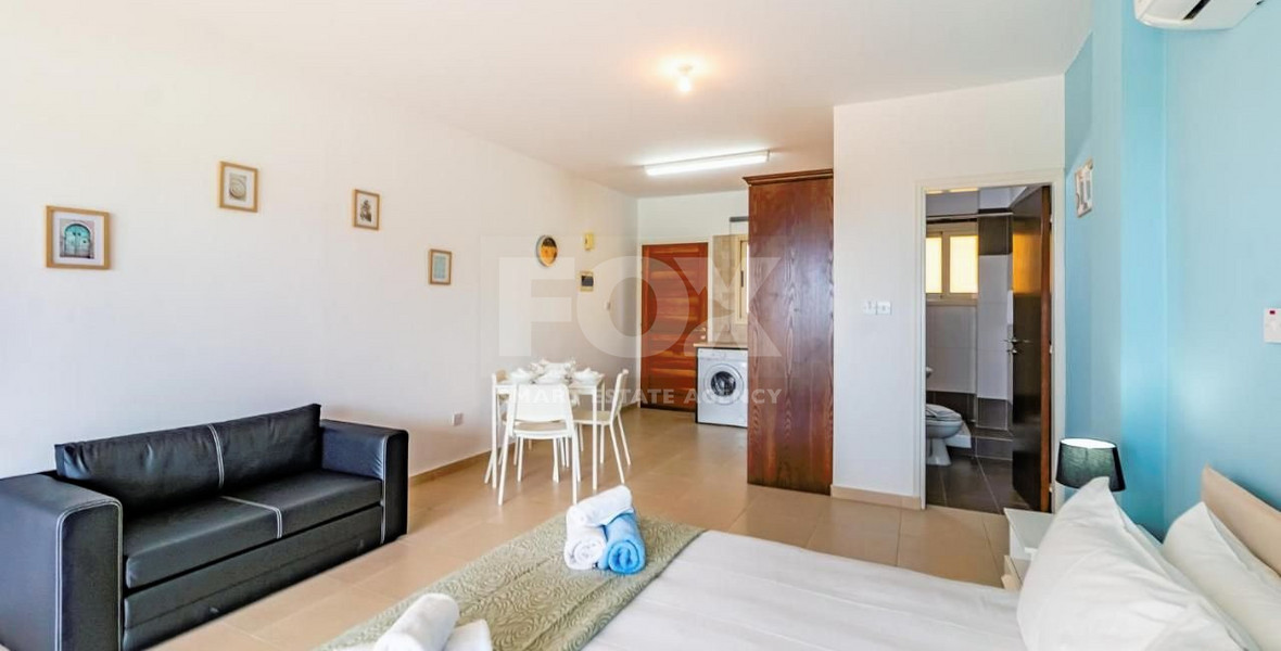 Fully furnished Studio with communal swimming pool and sea views located in Pegeia, Paphos