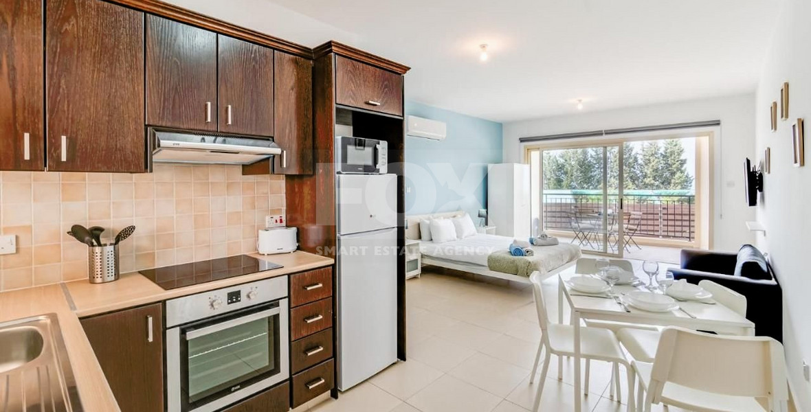 Fully furnished Studio with communal swimming pool and sea views located in Pegeia, Paphos