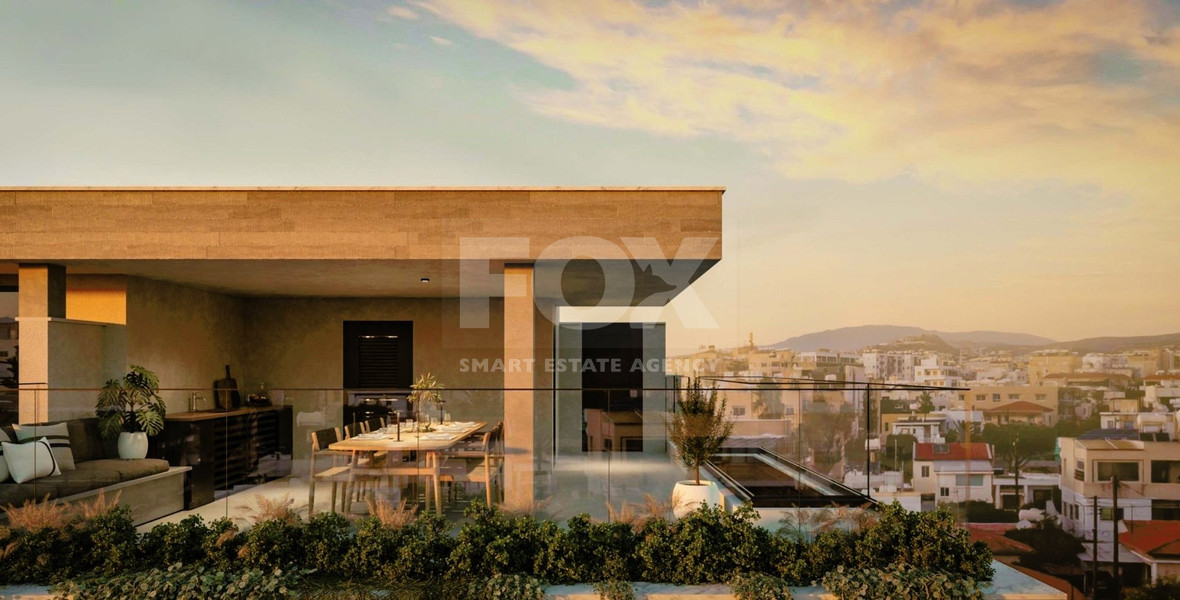 Three bedroom top floor apartment with roof garden for sale in Agios Nektarios, Limassol